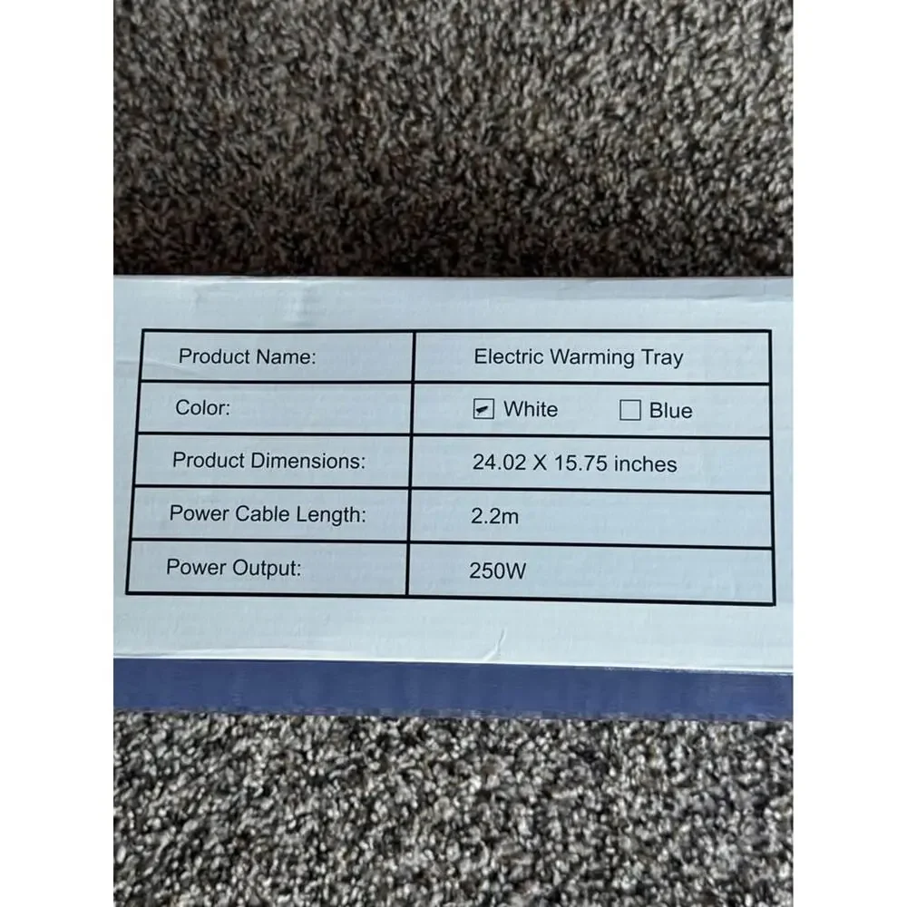 Food Warming Mat, Silicone Heating Tray with 7 Temperature Settings